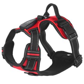 Light Up Dog Harness Rechargeable LED Dog Harness No Pull Lighted Dog Vest with Handle for Small/Medium/Large Dogs (Option: sRed_S)