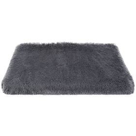 Dog Bed Soft Plush Cushion Cozy Warm Pet Crate Mat Dog Carpet Mattress with Long Plush for S/M Dogs (Option: ogMatM)