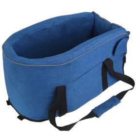 Console Pet Car Seat with Storage Pocket Booster Car Seat Portable Pet Travel Bag Machine Washable Pet Seat Fit For Small Dog Cat (Option: atBlue)