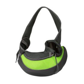 Pet Carrier for Dogs Cats Hand Free Sling Adjustable Padded Strap Tote Bag Breathable Shoulder Bag Carrying Small Dog Cat (Option: Green_L)