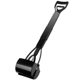 31.5in Pet Pooper Scooper Foldable Long Handle Dog Poop Waste Pick Up Rake for Large Medium Small Dogs Cats Pets (Option: rBlack)