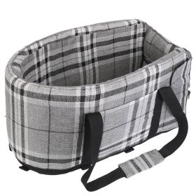 Console Pet Car Seat with Storage Pocket Booster Car Seat Portable Pet Travel Bag Machine Washable Pet Seat Fit For Small Dog Cat (Option: ckWhite)