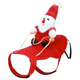 Pet Christmas Costumes Red Winter Coat for Dog Riding Santa Claus with Bell Clothes New Year Outfit Cosplay Costumes Party Dress Up For Cats (Option: othesM)