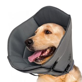 Adjustable Drawstring and Buckle Dog Recovery Collar for After Surgery (Color: As pic show, size: M)