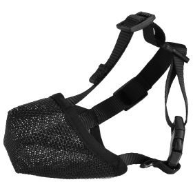 Pet Muzzle Mask Soft Mesh Muzzle Adjustable Dog Mouth Cover with Breathable Mesh Adjustable Neck Forehead Strap for Anti Biting Barking Chewing (Option: lack_XL)